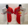 Houston Astros #2 Alex Bregman White Orange Puhics Split Stitched Jersey 2