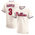 Philadelphia Phillies #3 Bryce Harper Cream Puhics Alternate 2 Elite Jersey