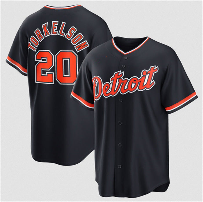 Detroit Tigers #20 Spencer Torkelson Navy Puhics Alternate Stitched Jersey