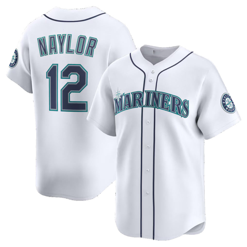Seattle Mariners #12 Josh Naylor White Puhics Home Limited Jersey