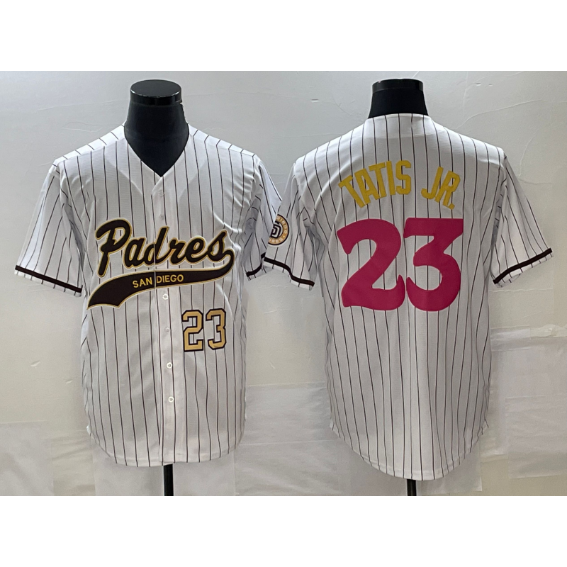 San Diego Padres #23 Fernando Tatis Jr Number White Puhics NEW 2023 City Connect Cool Base Stitched Jersey