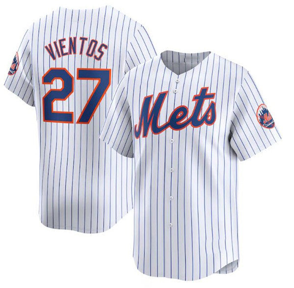 New York Mets #27 Mark Vientos White Puhics 2024 Home Limited Stitched Jersey