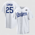 Los Angeles Dodgers #25 Tommy Edman White Puhics 2025 World Series Home Cool Base Stitched Jersey