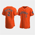 Houston Astros #2 Jose Altuve Orange Puhics 60th Anniversary Flex Base Stitched Jersey