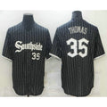 Chicago White Sox #35 Frank Thomas Black Puhics With Small Number 2021 City Connect Stitched Cool Base Jersey