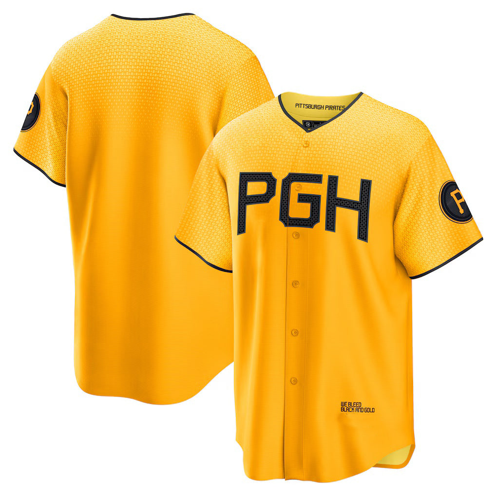 Pittsburgh Pirates Gold Puhics City Connect Replica Jersey