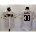 San Diego Padres #38 Jorge Alfaro White Puhics With PS Patch Stitched Flex Base Jersey 2