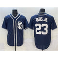 San Diego Padres #23 Fernando Tatis Jr. Navy Puhics Cool Base Stitched Jersey