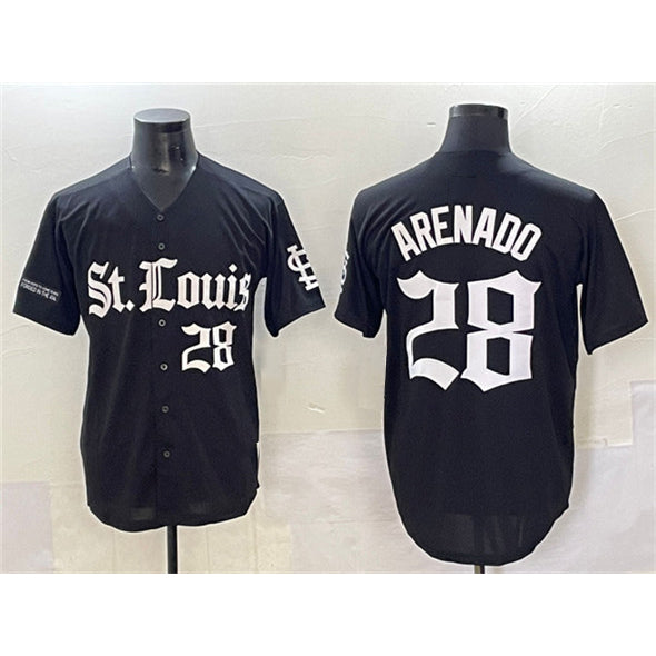 St. Louis Cardinals #28 Nolan Arenado Black Puhics 'Gothic Legacy Edition' Vapor Premier Limited Stitched Jersey