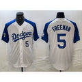 Los Angeles Dodgers #5 Freddie Freeman Number White Blue Puhics Fashion Stitched Cool Base Limited Jersey 2