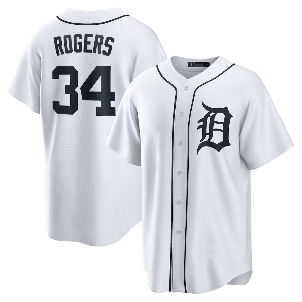 Detroit Tigers #34 Jake Rogers Puhics White Home Replica Jersey