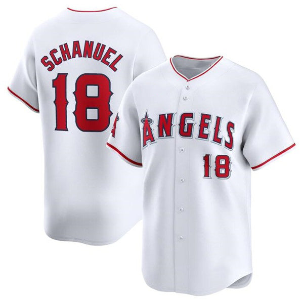 Los Angeles Angels #18 Nolan Schanuel White Puhics Home Limited Stitched Jersey