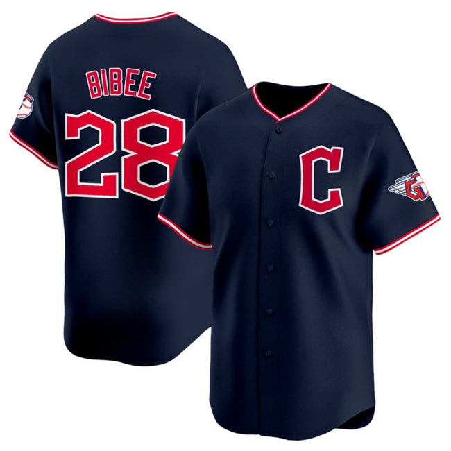 Cleveland Guardians #28 Tanner Bibee Navy Puhics 2025 Alternate Limited Stitched Jersey