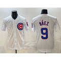 Chicago Cubs #9 Javier B¨¢ez White Puhics Home Limited Stitched Jersey
