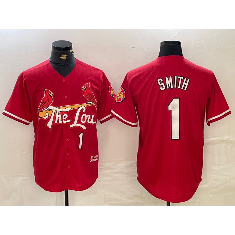 St. Louis Cardinals #1 Ozzie Smith Red Puhics 2024 City Connect Limited Stitched Jersey