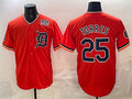 Detroit Tigers #25 Gleyber Torres Orange Puhics 2026 Alternate USA 250' Patch Vapor Premier Limited Stitched Jersey