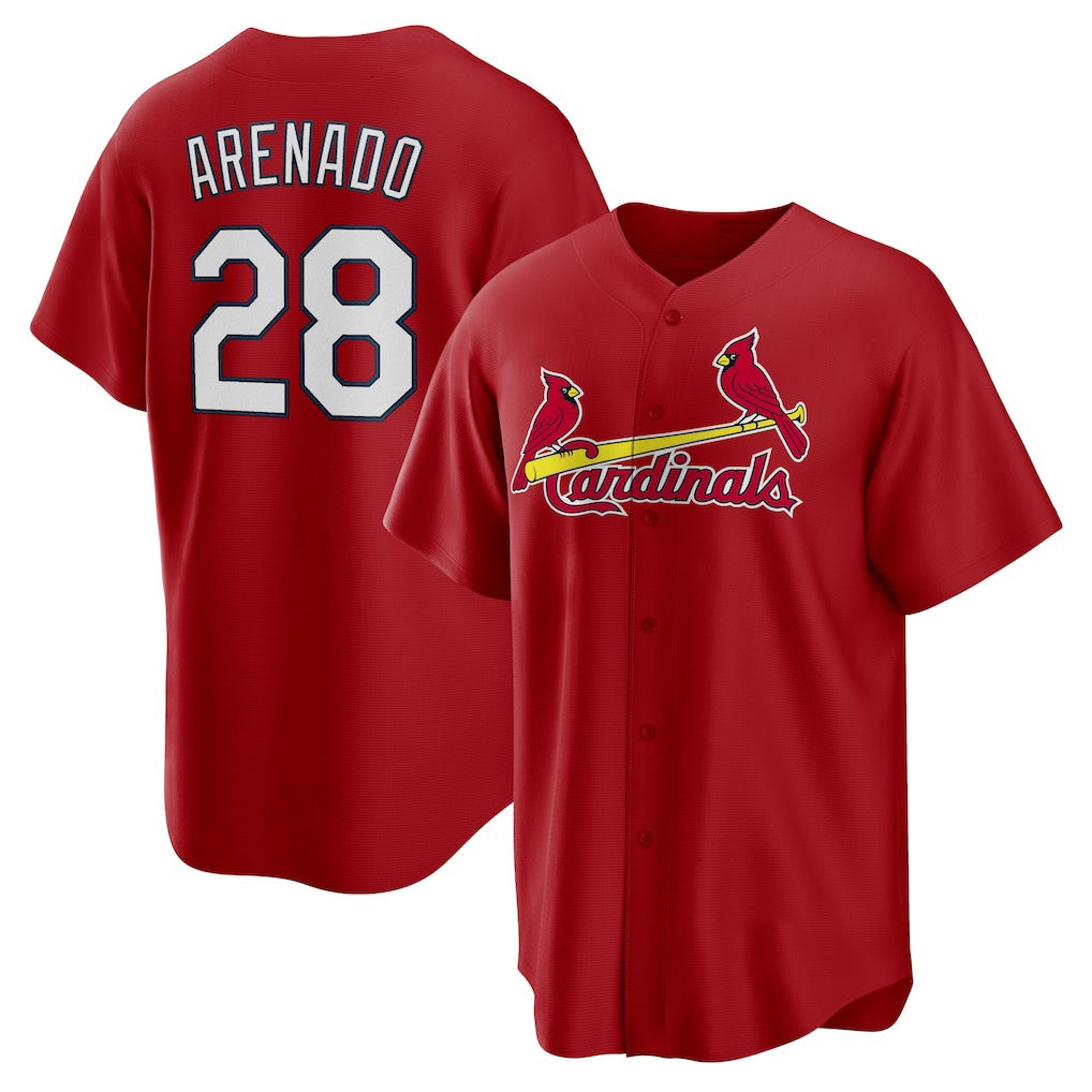 St. Louis Cardinals #28 Nolan Arenado Red Puhics Alternate Official Replica Player Jersey