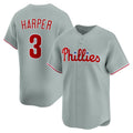 Philadelphia Phillies #3 Bryce Harper Gray Puhics Road Limited Player Jersey