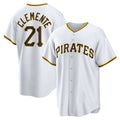 Pittsburgh Pirates #21 Roberto Clemente White Puhics Home Replica Player Name Jersey
