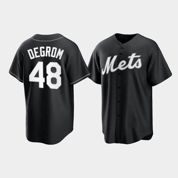 New York Mets #48 Jacob deGrom Black Puhics Cool Base Stitched Jersey