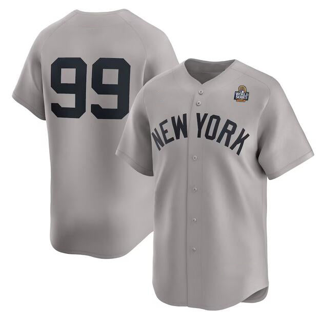 New York Yankees #99 Aaron Judge Gray Puhics 2024 World Series Limited Stitched Jersey
