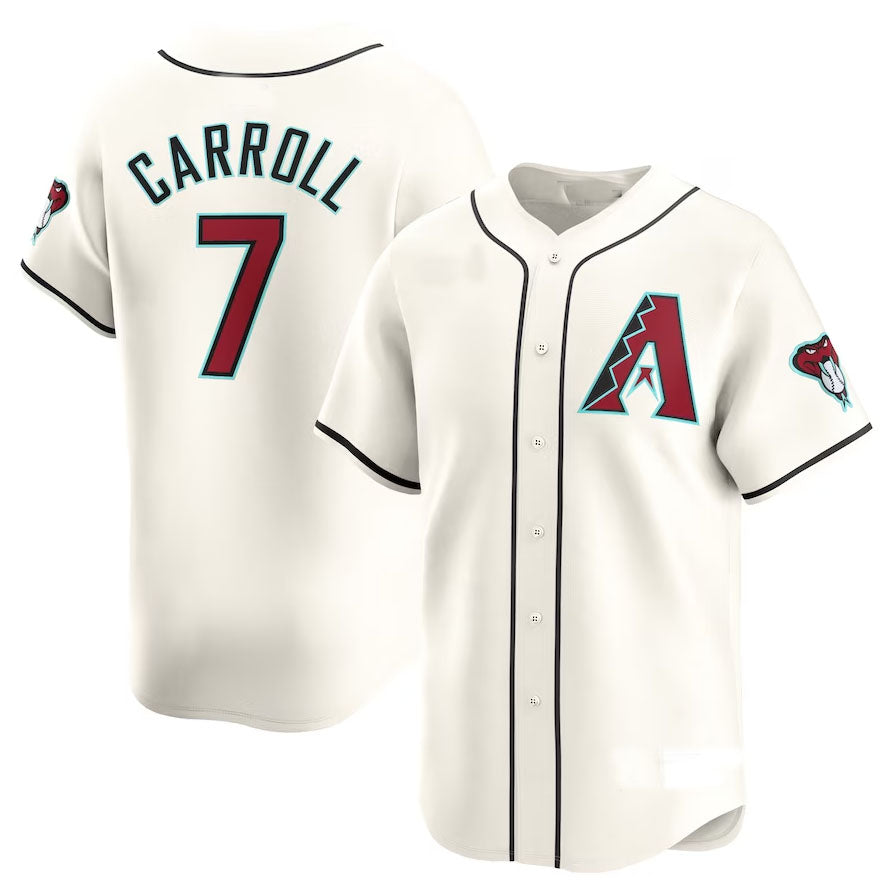 Arizona Diamondbacks #7 Corbin Carroll Puhics Home Limited Player Jersey - White Stitches Baseball Jerseys