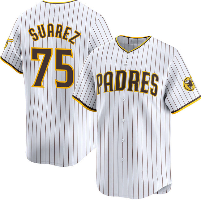San Diego Padres #75 Robert Suarez White Puhics 2024 Home Limited Stitched Jersey