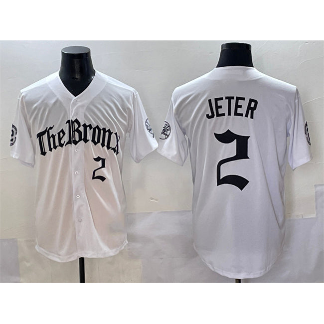 New York Yankees #2 Derek Jeter White Puhics 'Gothic Legacy Edition' Vapor Premier Limited Stitched Jersey