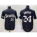 Seattle Mariners #24 Ken Griffey Jr. Black Puhics 'Deep Sea Gothic Edition' Vapor Premier Limited Stitched Jersey