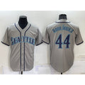 Seattle Mariners #44 Julio Rodriguez Grey Puhics Stitched Cool Base Jersey