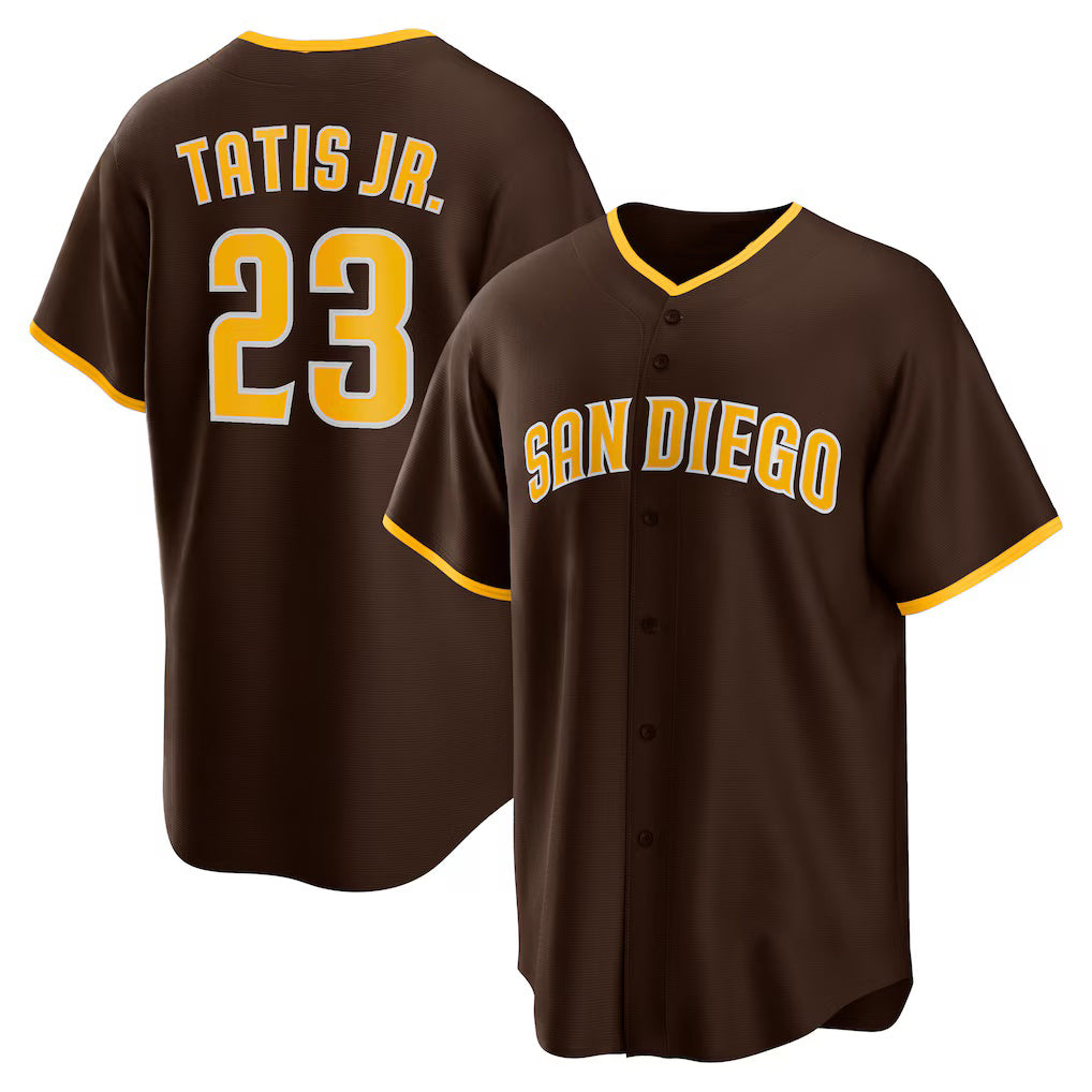 San Diego Padres #23 Fernando Tatis Jr. Brown Puhics Alternate Replica Player Jersey