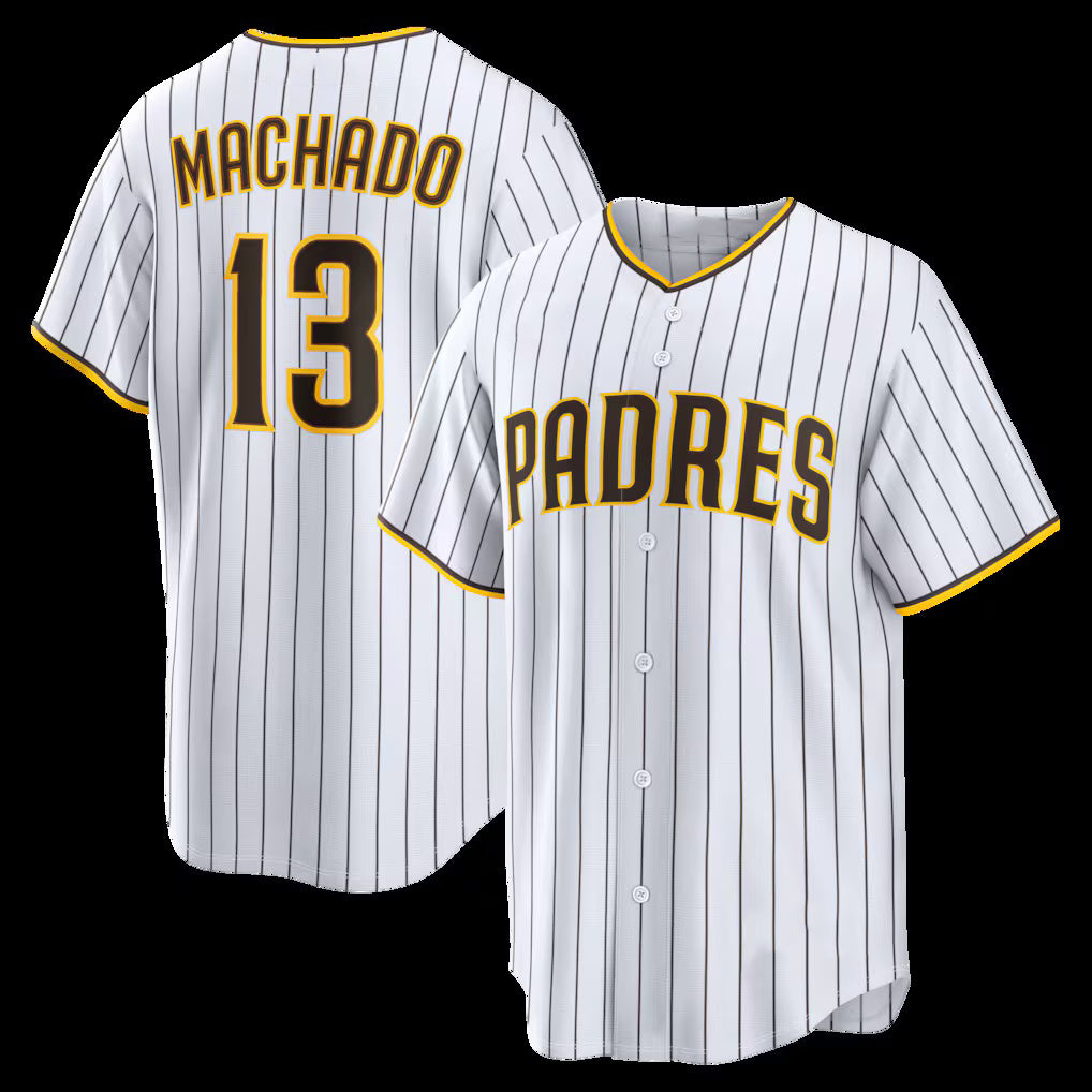 San Diego Padres #13 Manny Machado White Puhics Home Replica Player Jersey 2