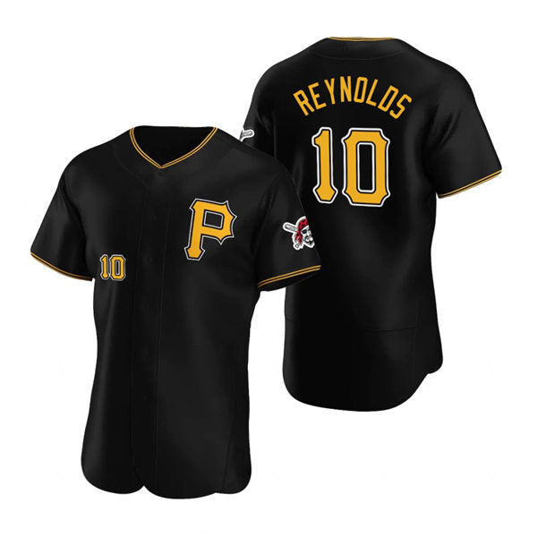 Pittsburgh Pirates #10 Bryan Reynolds Black Puhics Alternate Team Logo P Flex Base Jersey