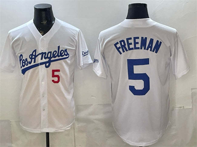 Los Angeles Dodgers #5 Freddie Freeman White Puhics Alternate Stadium Stitched Jersey