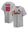 St. Louis Cardinals #18 Jordan Walker Grey Puhics Cool Base Stitched Jersey