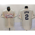 New York Yankees #2 Derek Jeter Cream Puhics Limited Stitched Jersey 2
