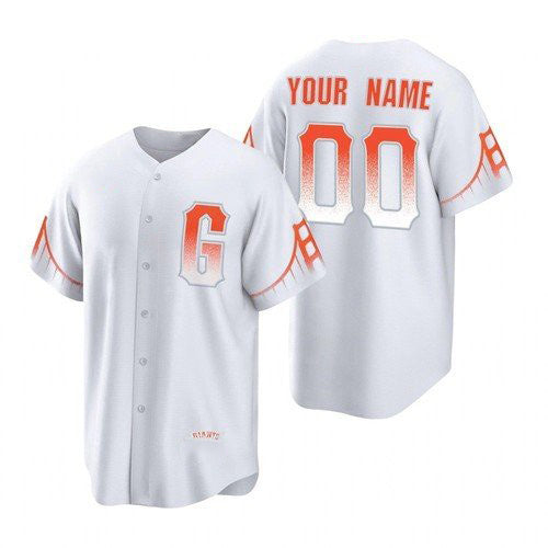 Custom San Francisco Giants White Puhics 2021 City Connect Cool Base Jersey