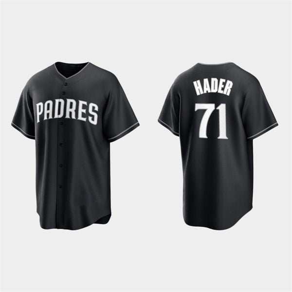 San Diego Padres #71 Josh Hader Black White Puhics Collection Jersey