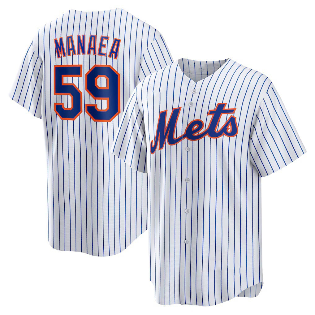 New York Mets #59 Sean Manaea White Puhics Home Replica Jersey