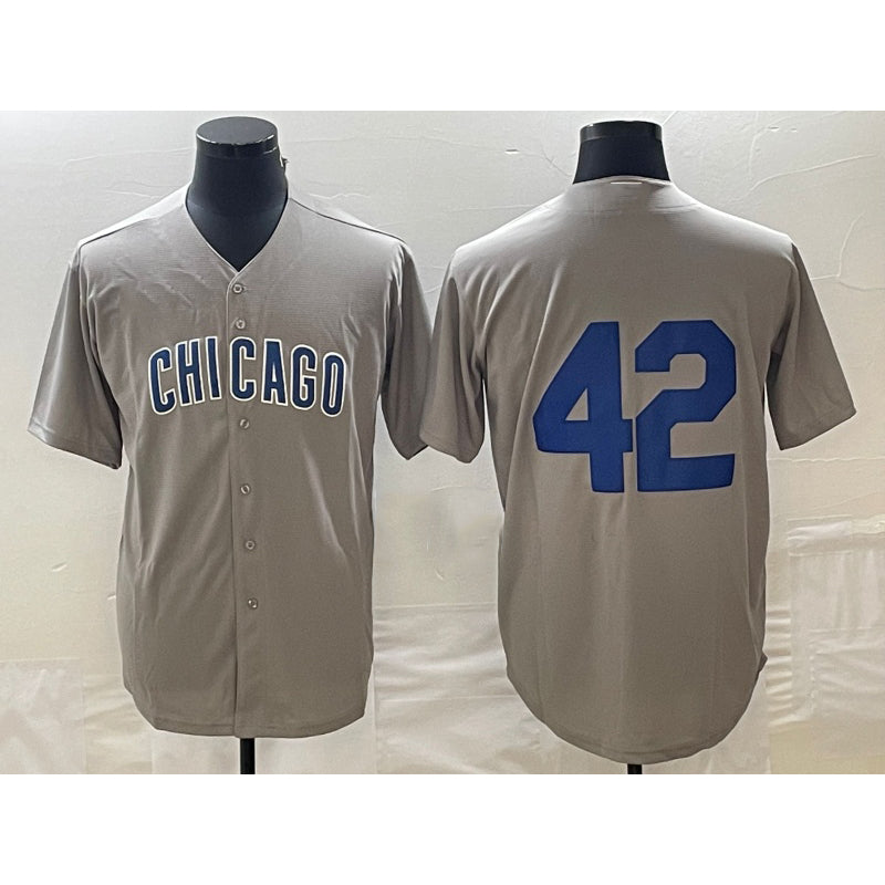 Chicago Cubs #42 Bruce Sutter Gray Puhics Stitched Cool Base Jersey
