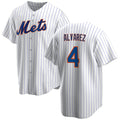 New York Mets #4 Francisco ¨¢lvarez White Puhics Cool Base Stitched Jersey