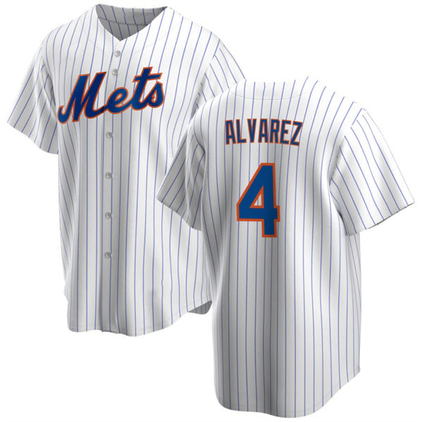 New York Mets #4 Francisco ¨¢lvarez White Puhics Cool Base Stitched Jersey