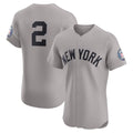 New York Yankees #2 Derek Jeter Gray Puhics Road 2020 Hall of Fame Induction Patch Elite Player Jersey