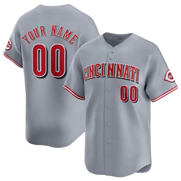 Custom Cincinnati Reds Active Player Gray Puhics Away Limited Stitched Jersey