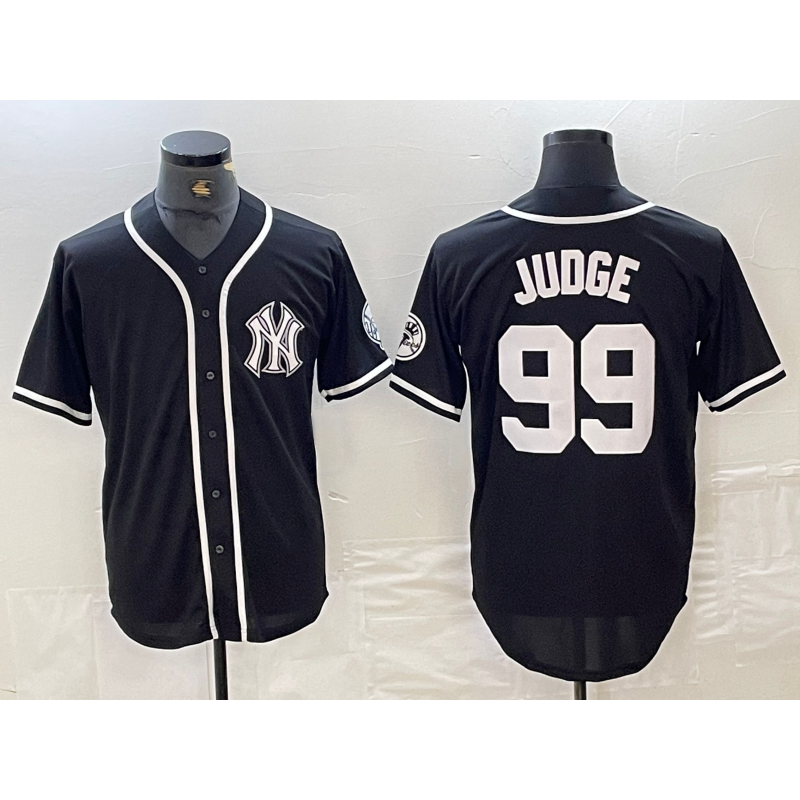 New York Yankees #99 Aaron Judge Black White Puhics Cool Base Stitched Jersey
