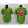 Philadelphia Phillies #55 Ranger Suarez Green Puhics With Patch Stitched Cool Base Jersey