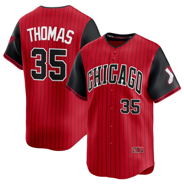 Chicago White Sox #35 Frank Thomas Red Black Puhics 2025 City Connect Limited Stitched Jersey