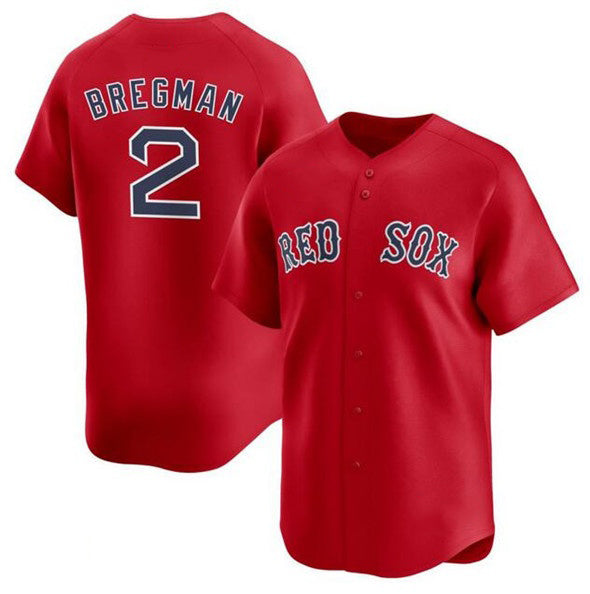 Boston Red Sox #2 Alex Bregman Red Puhics 2024 Alternate Limited Stitched Jersey