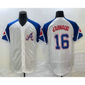 Atlanta Braves #16 Travis dArnaud White Puhics 2023 City Connect Flex Base Stitched Jersey