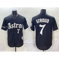 Houston Astros #7 C.J. Stroud Black Puhics Gothic 'Houston Born Barrio Raised' Limited Stitched Jersey